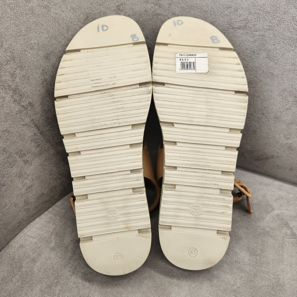 Dune London Flatform Sandals 10 Tan Woven Leather Lorris Chunky Lug Sole Strappy - Picture 14 of 16